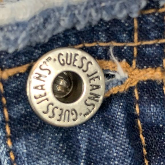 Vintage Guess Women’s Denim Skirt Raw Hem Fringe 90’s Y2K Pockets Size 30 - Picture 11 of 12